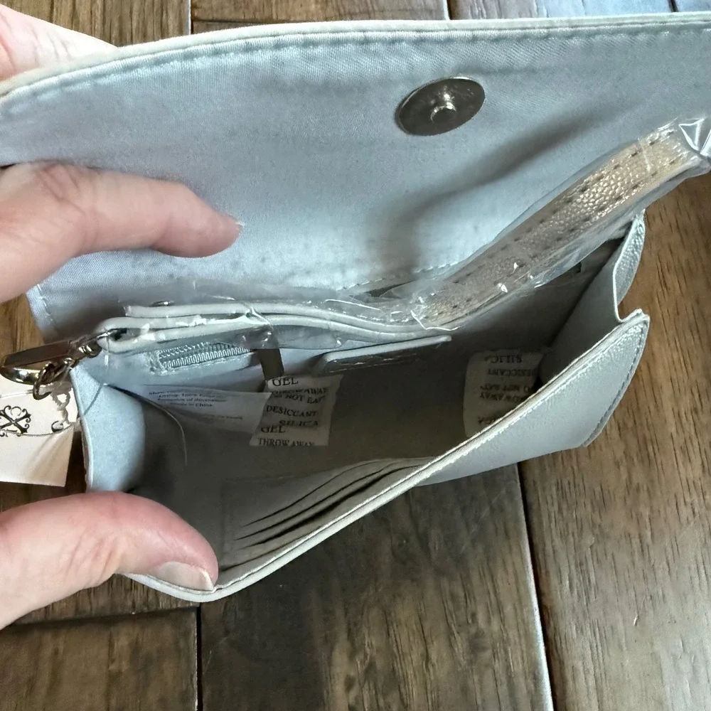 CXL‎ by Christian Lacroix NWT Silver Bali Caviar Small Clutch Wristlet
